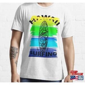 Hawaii Surfing Label Essential Tshirt Tee